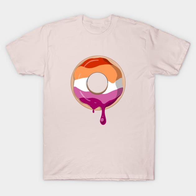 Lesbian Pride Donut T-Shirt by LittleGreenHat